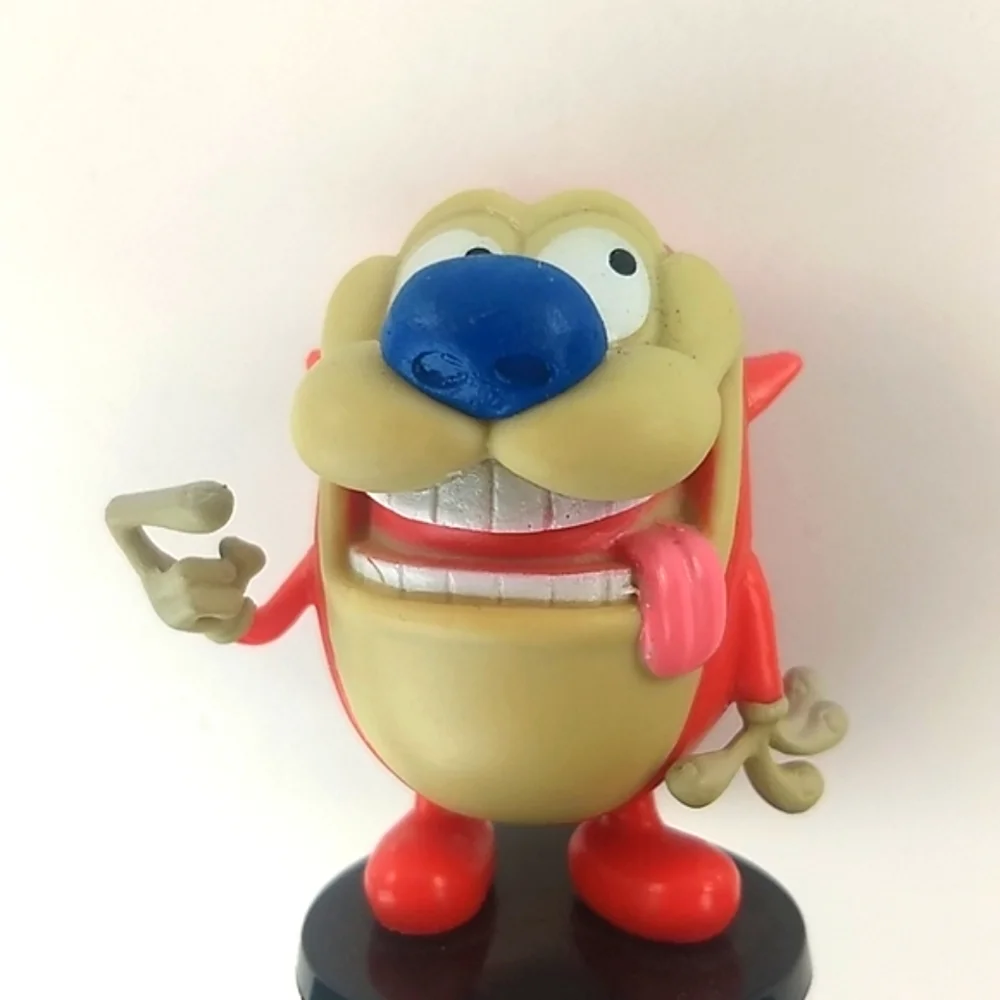 2/$12 Stimpy J Cat Nickelodeon Figurine On Factory Sealed Card